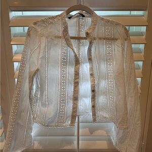 Zara white cropped button down top - never worn!